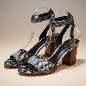 COACH Pipher Python Leather Heel Sandals 8B